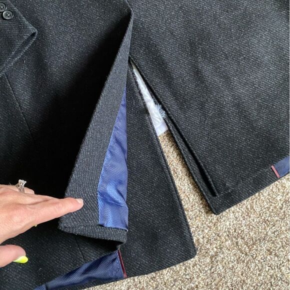 Pronto Uomo Long Wool Blend Blazer Coat - Picture 9 of 12